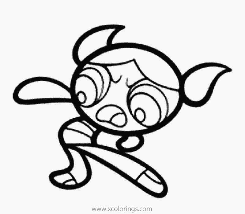 Free Powerpuff Girls Coloring Pages Bubbles is Angry printable