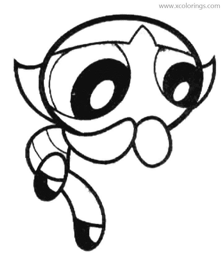 Free Powerpuff Girls Coloring Pages Buttercup was Scared printable
