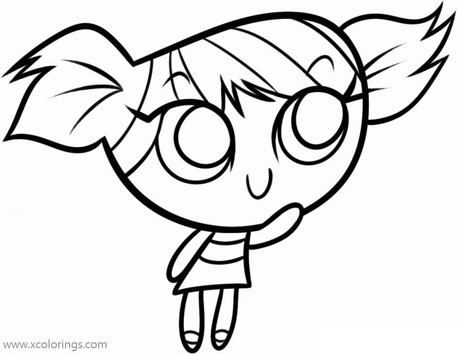 Free Powerpuff Girls Coloring Pages Fan Art of Bubbles printable