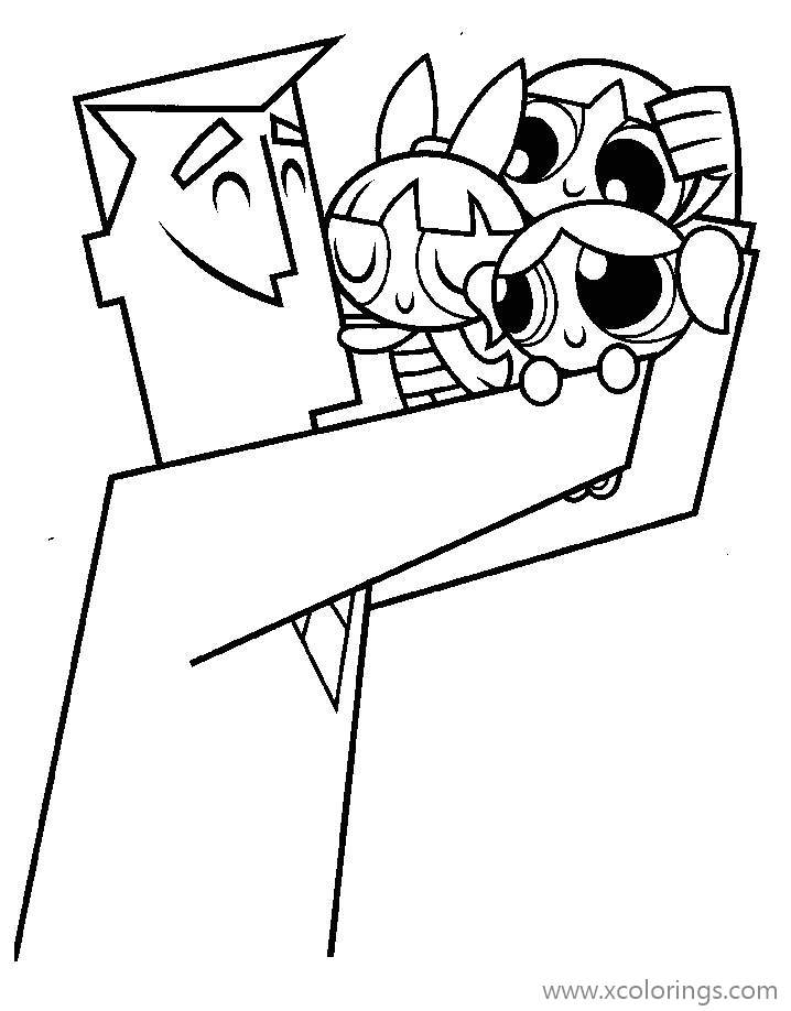 Free Powerpuff Girls Coloring Pages Professor and Girls printable
