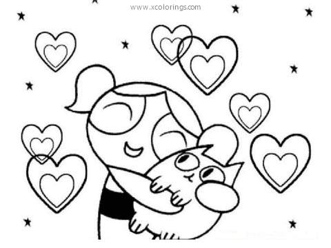Free Powerpuff Girls with Pet Coloring Pages printable