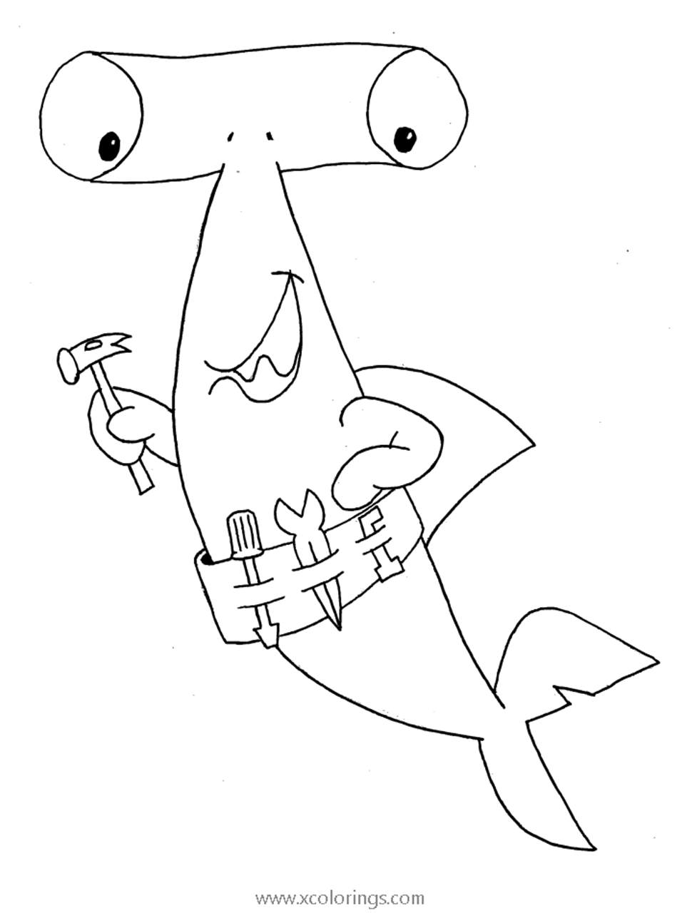 Free Repairman Hammerhead Shark Coloring Pages printable