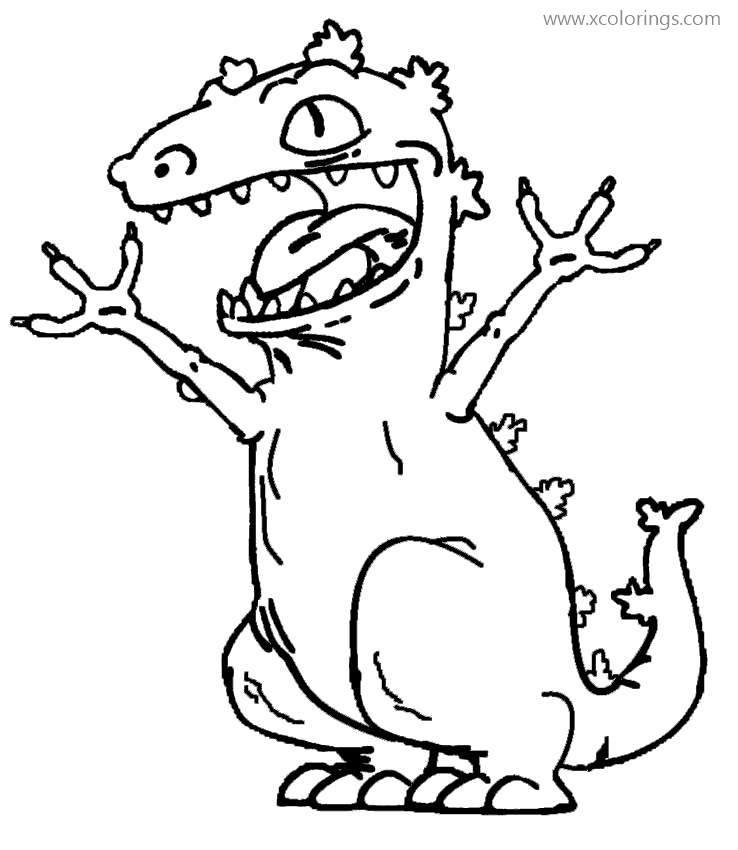 Free Reptar from Rugrats Coloring Pages printable