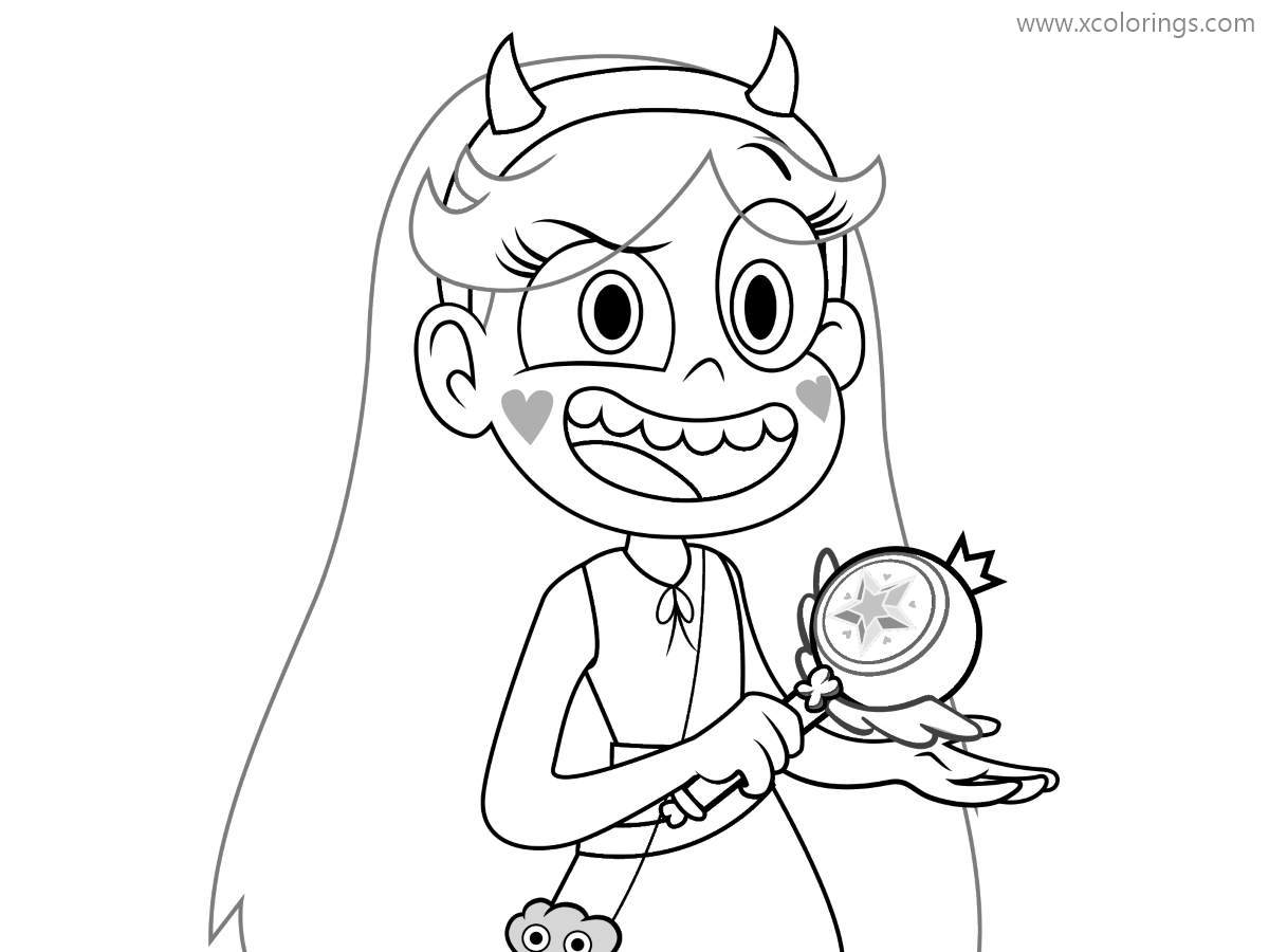 Free Royal Magic Wand from Star VS Forces Evil Coloring Pages printable