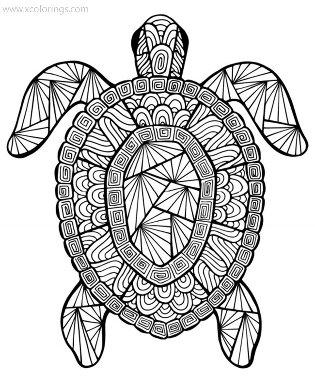 Free Sea Turtle Coloring Pages for Adults printable