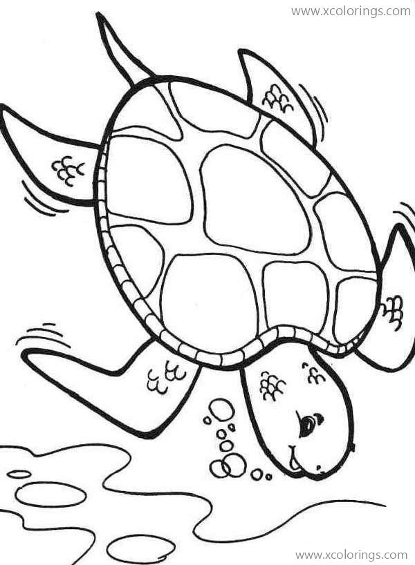 Free Sea Turtle Crawling Coloring Pages printable