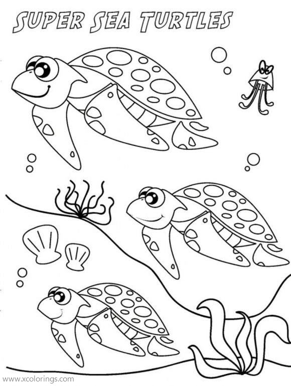 Free Sea Turtles from Sea Animals Coloring Pages printable