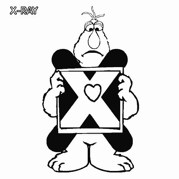 Free Sesame Street Telly and Alphabet Letter X for X-ray Coloring Page printable