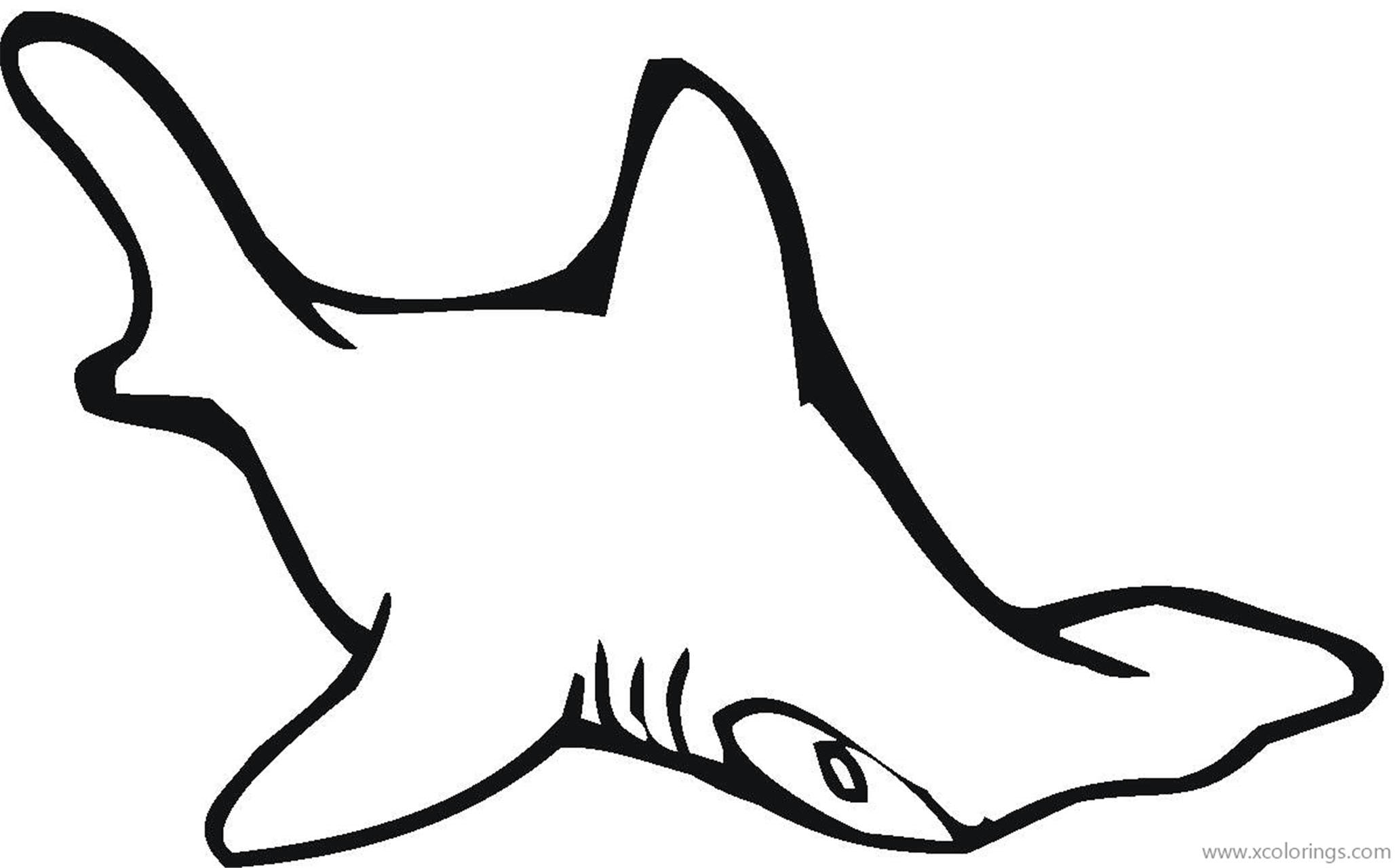Free Side View Hammerhead Shark Coloring Pages printable