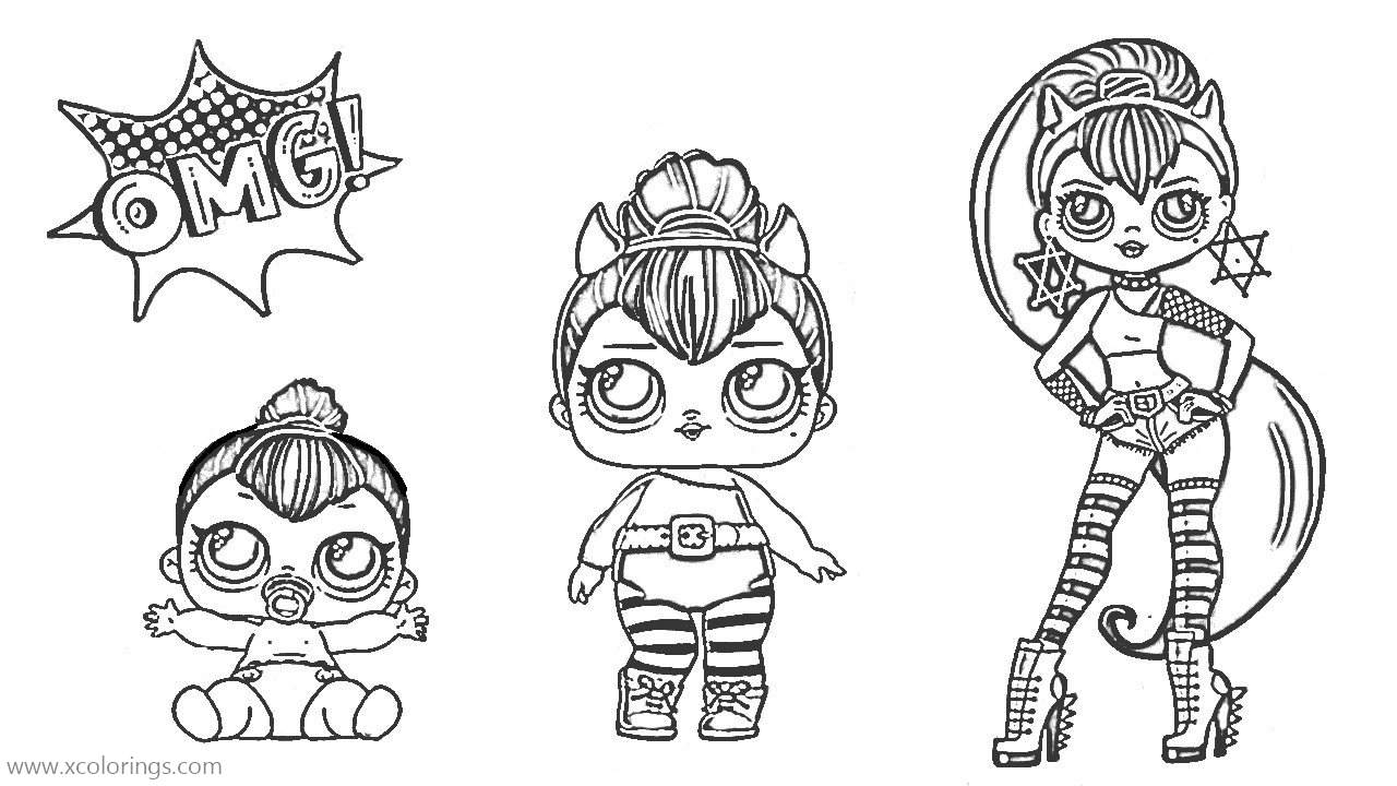 Free Sisters of LOL OMG Dolls Coloring Pages printable