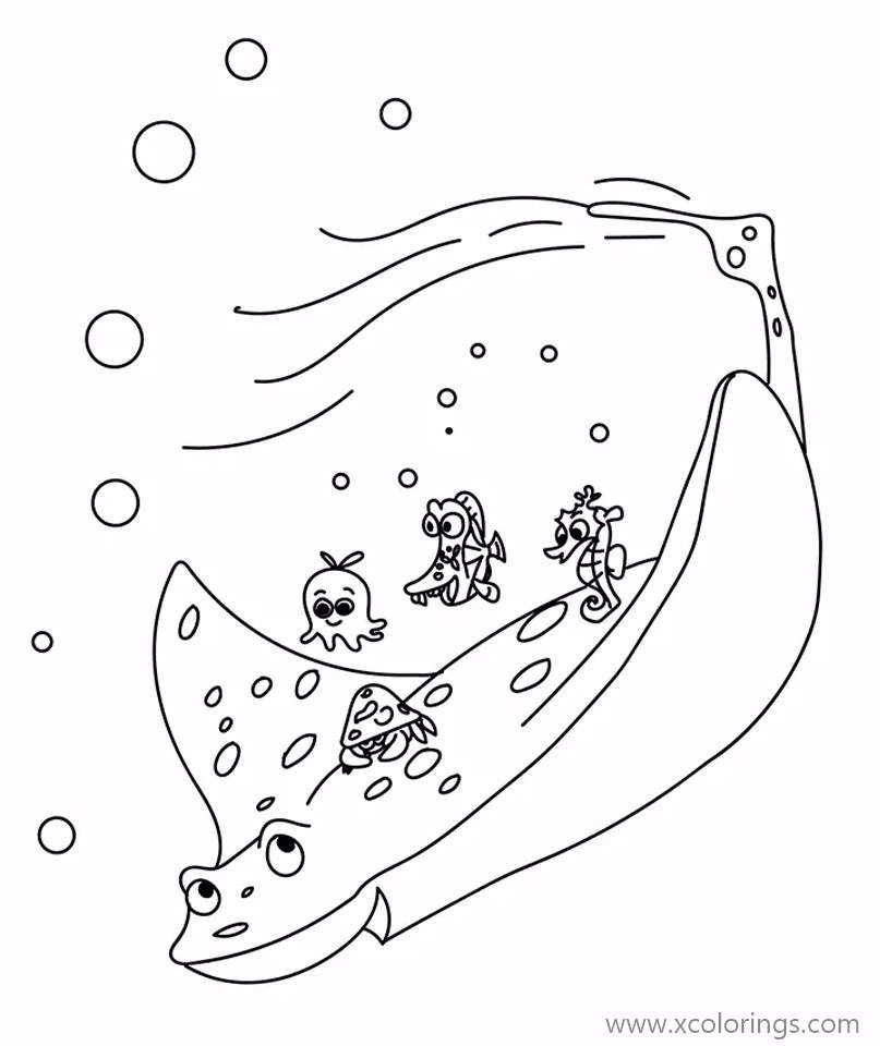 Free Stingray Coloring Pages Finding Nemo Mr Ray printable