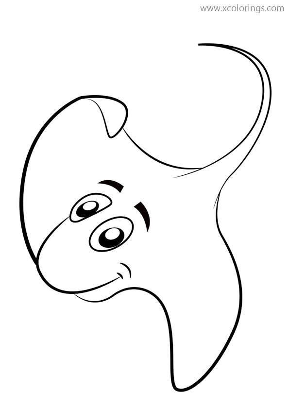 Free Stingray with Big Eyes Coloring Pages printable