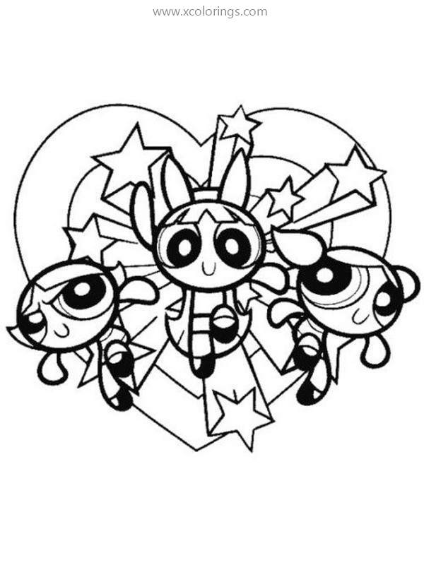 Free Team of PPG Coloring Pages printable