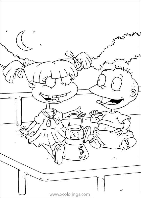 Free Tommy and Angelica from Rugrats Coloring Pages printable