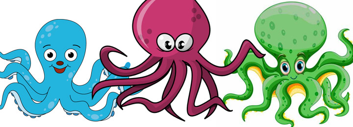 collection of Octopus coloring pages