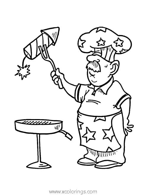 Free 4th of July BBQ Coloring Pages printable