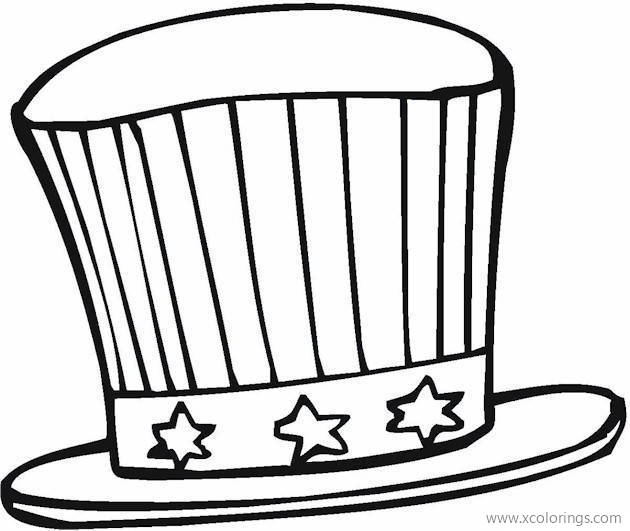 Free 4th of July Hat Coloring Pages printable