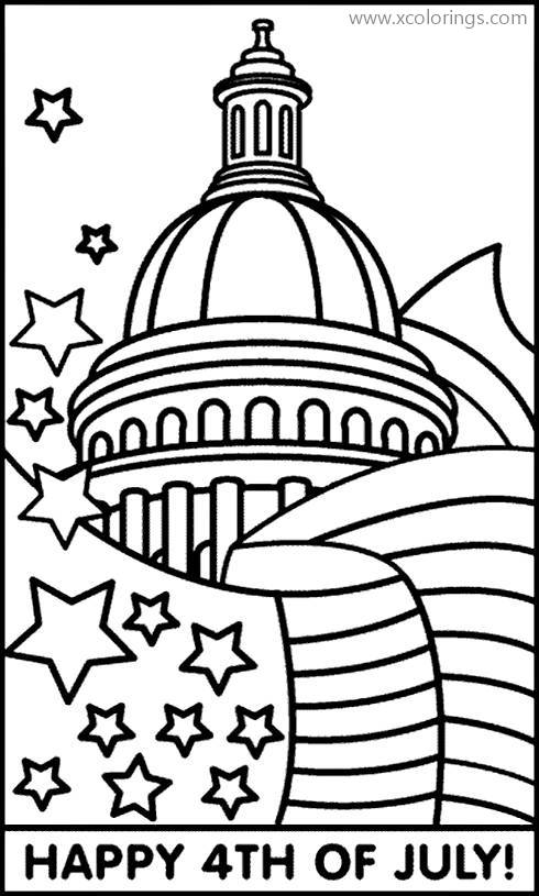 Free 4th of July White House Coloring Pages printable