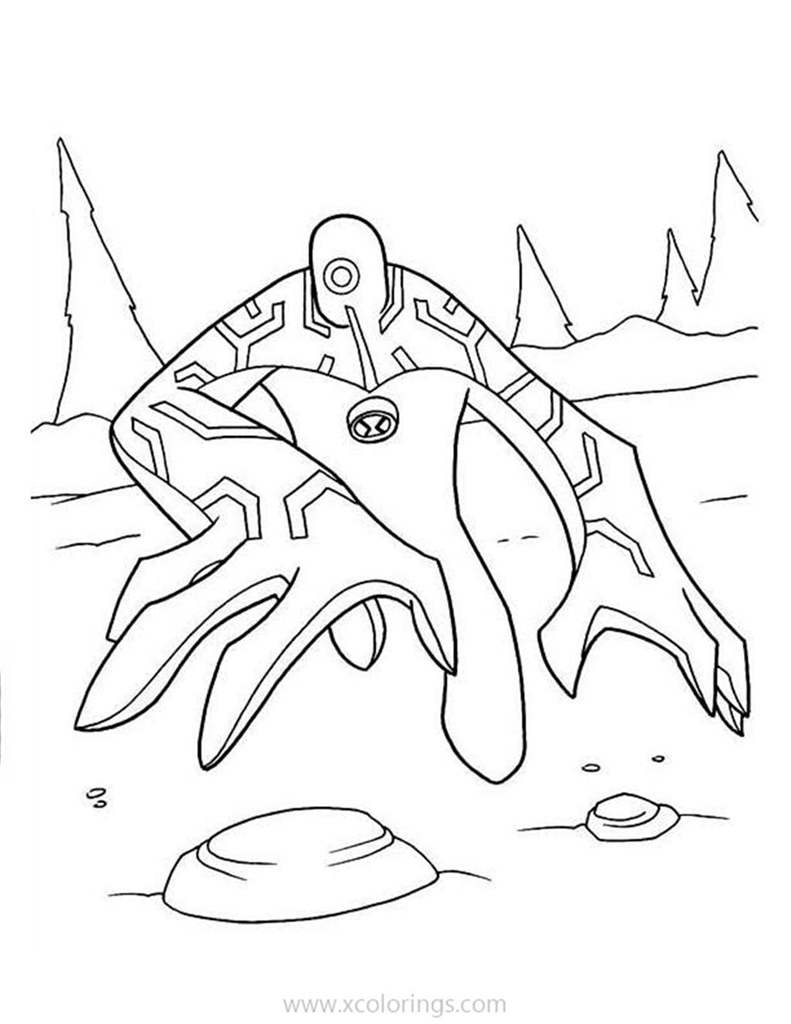 Free Alien Upgrade from Ben 10 Coloring Pages printable