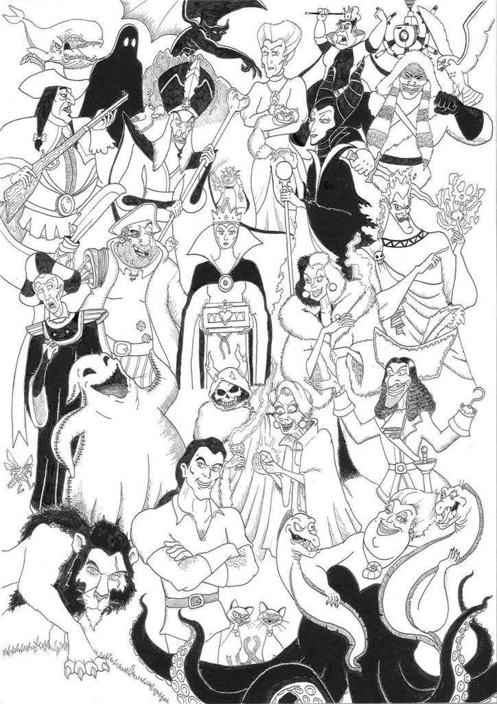 Free All Disney Villains Coloring Pages printable