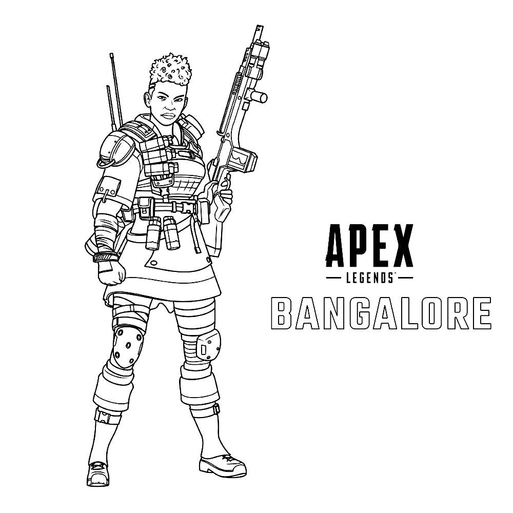 Free Apex Legends Coloring Pages Bangalore printable