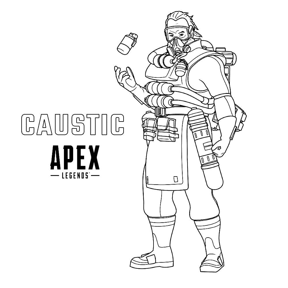 Free Apex Legends Coloring Pages Caustic printable