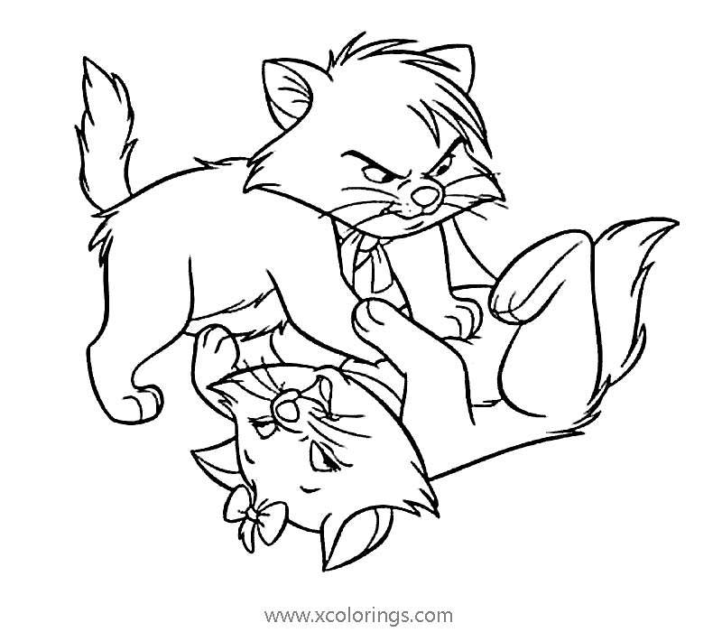 Free Aristocats Berlioz and Marie Coloring Pages  printable