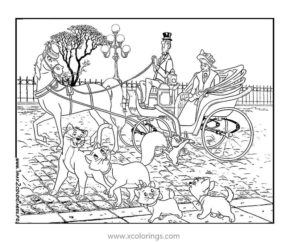 Free Aristocats Cats On the Road Coloring Pages printable