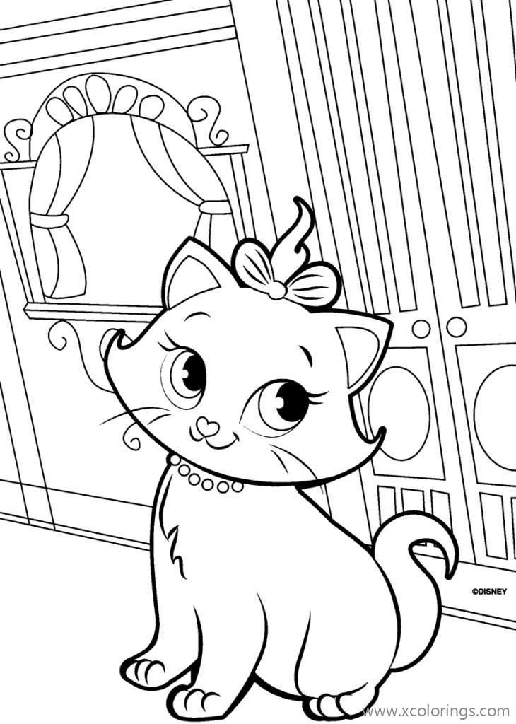 Free Aristocats Coloring Pages Beautiful Marie printable