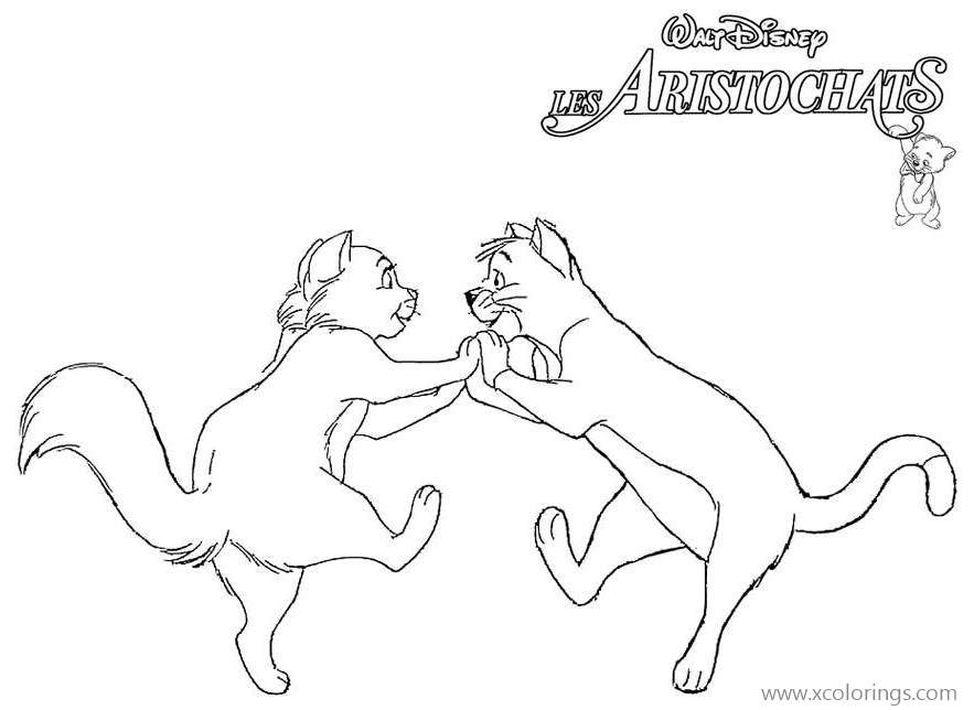 Free Aristocats Coloring Pages Cats are Dancing printable