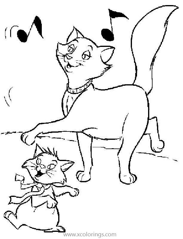 Free Aristocats Coloring Pages Duchess is Dancing printable