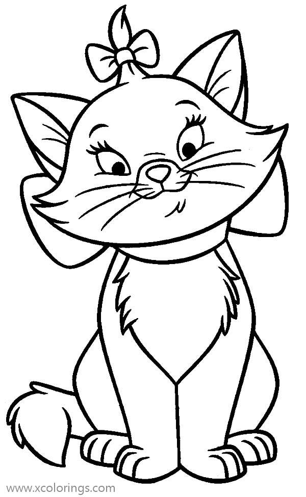 Free Aristocats Cute Marie Coloring Pages printable