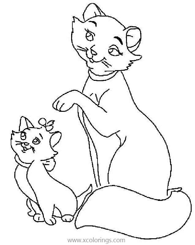 Free Aristocats Duchess and Marie Coloring Pages printable
