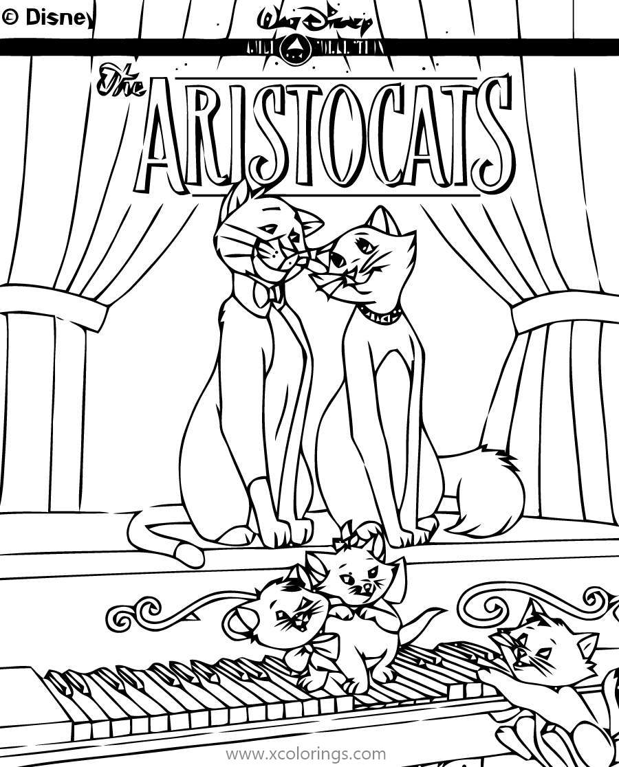 Free Aristocats Family Coloring Pages printable
