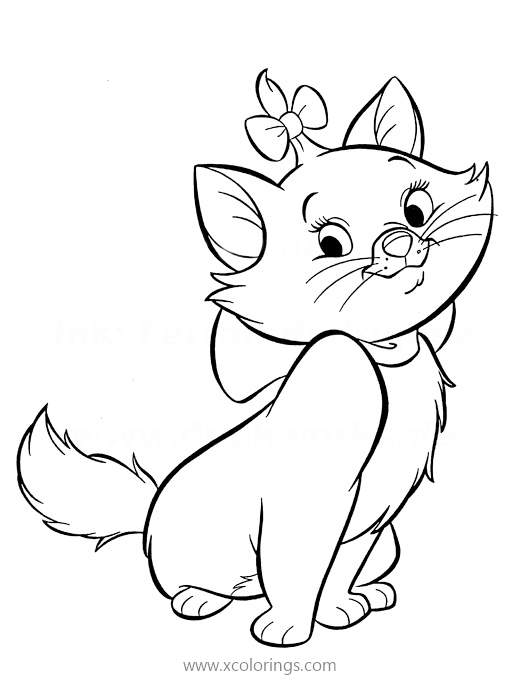 Free Aristocats Marie Cat Coloring Pages printable