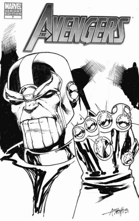 Free Avengers Character Thanos Coloring Page printable