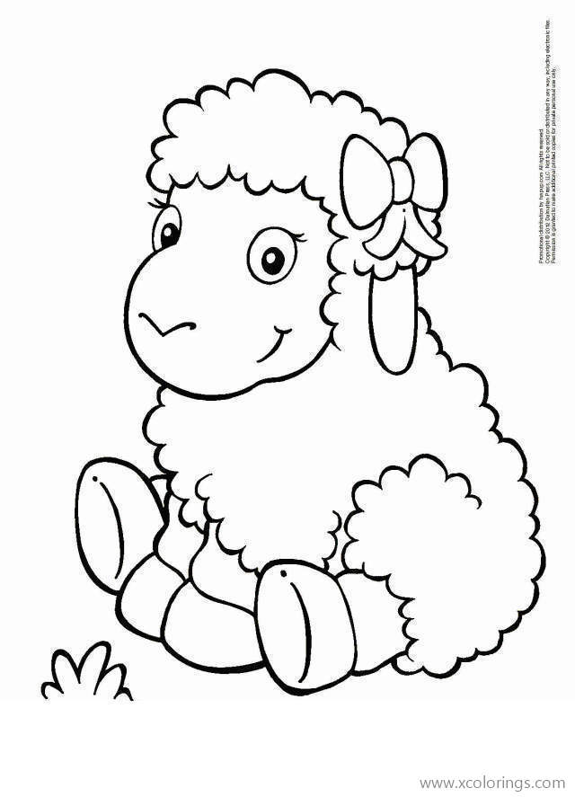 Free Baby Animals Sheep Coloring Pages printable