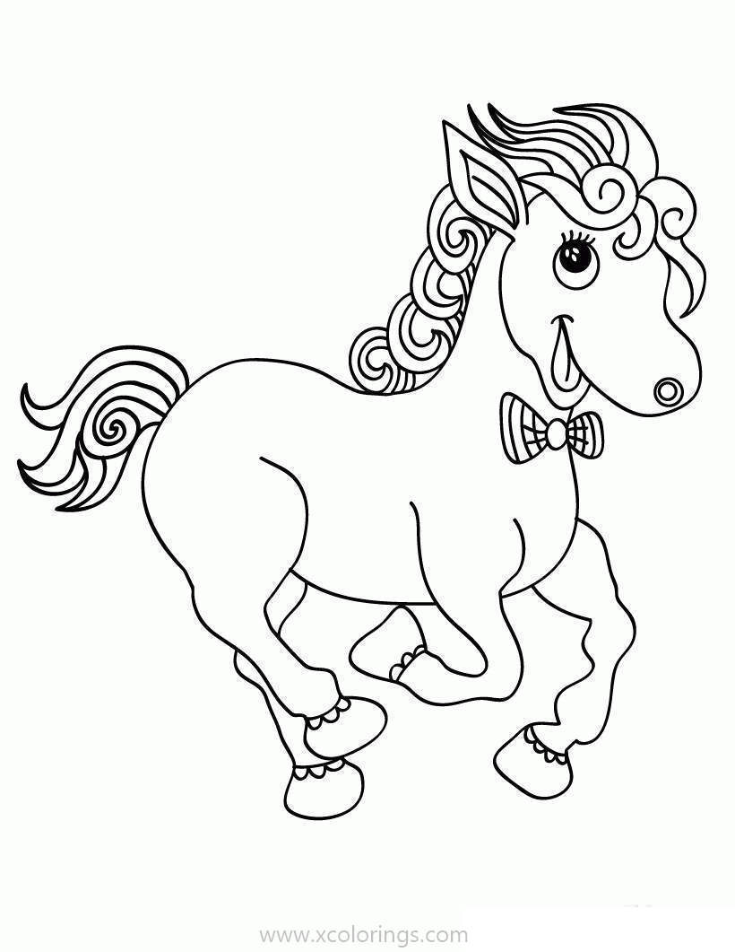 Free Baby Horse with Tie Coloring Pages printable