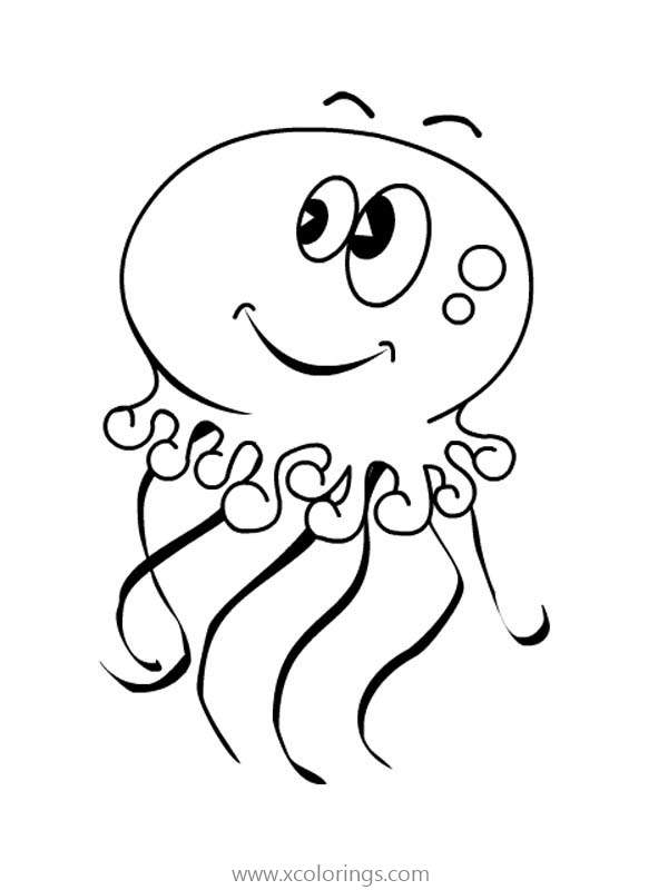 Free Baby Jellyfish Coloring Page printable