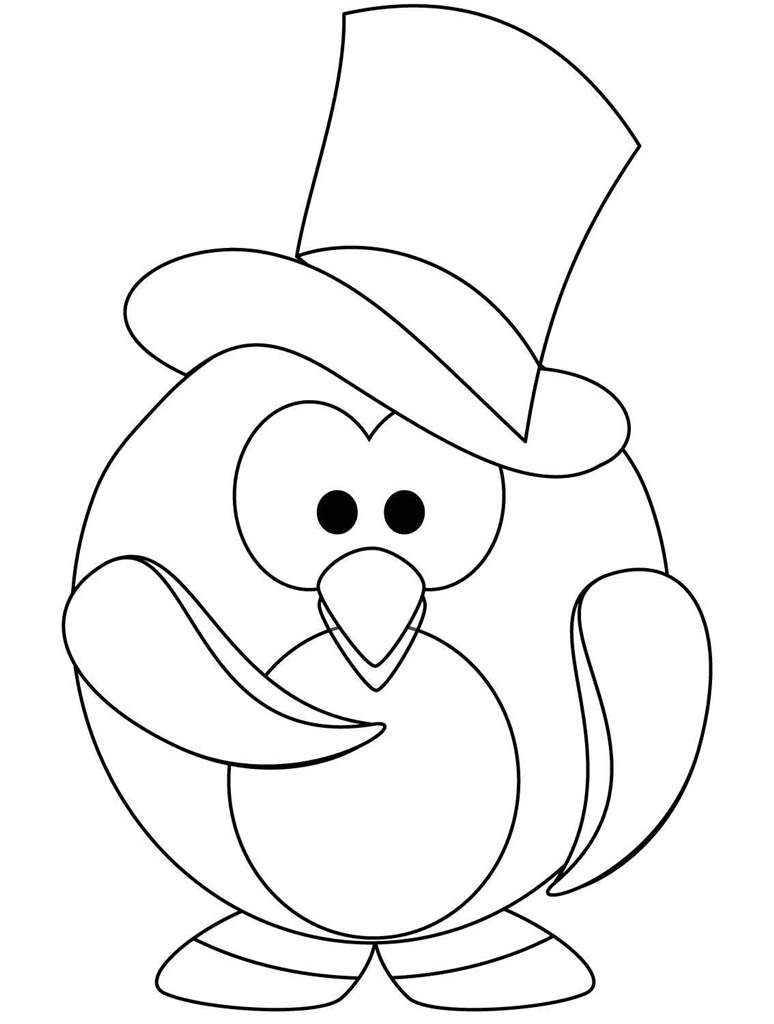 Free Baby Penguin in the Hat Coloring Pages printable