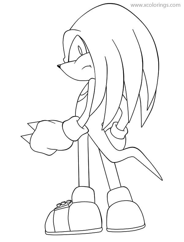 Free Back of Knuckles The Echidna  Coloring Pages printable