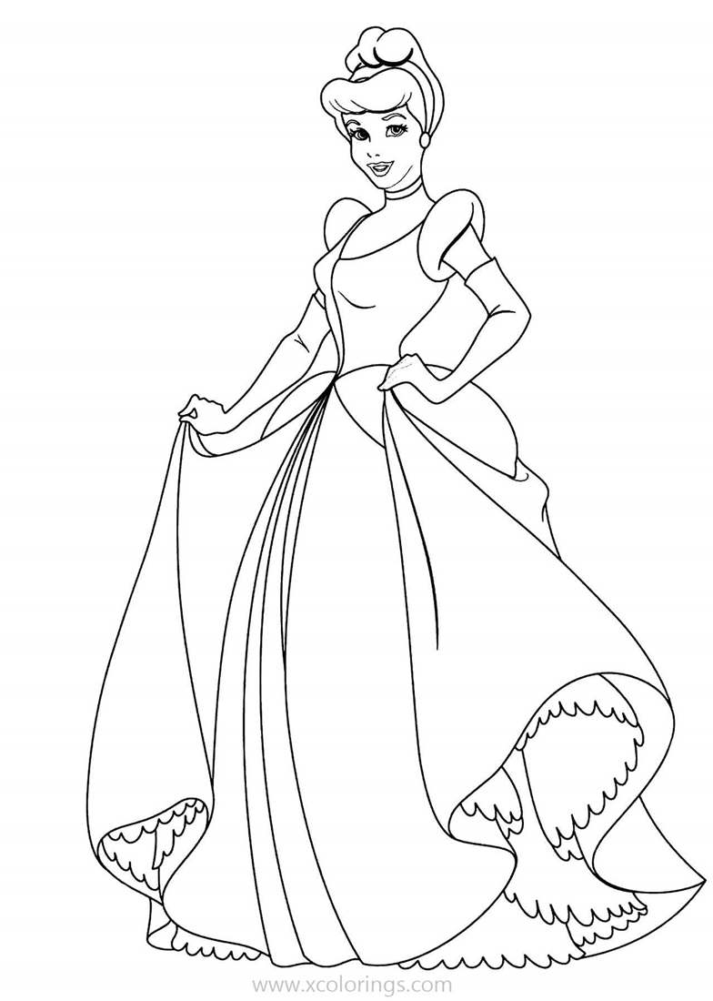 Free Beautiful Cinderella Coloring Pages printable