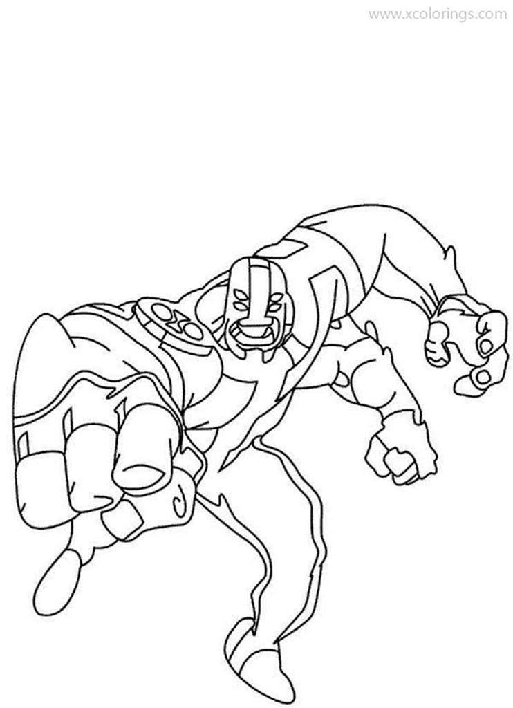 Free Ben 10 Alien Force Four Arms Coloring Pages printable