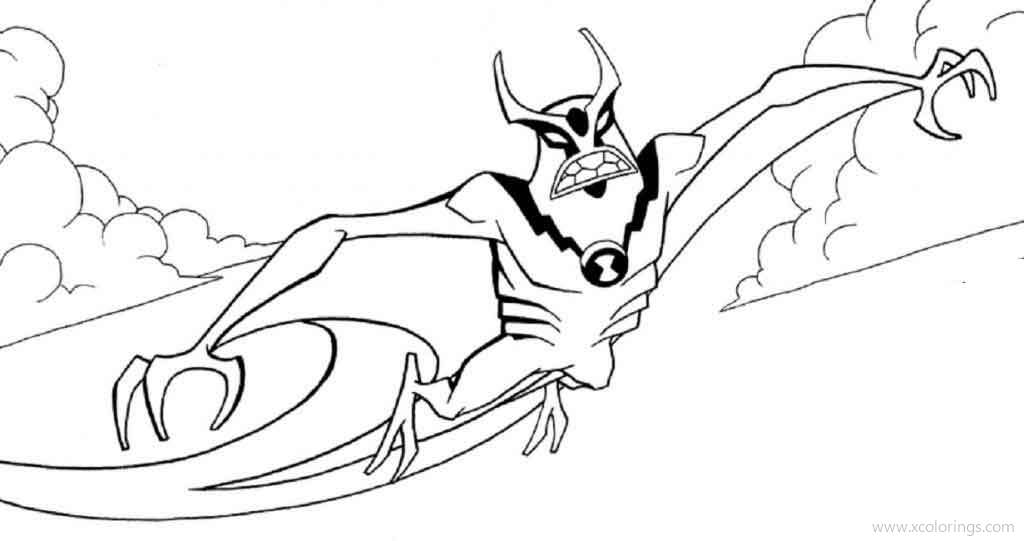 Free Ben 10 Alien Force Jetray Coloring Pages printable