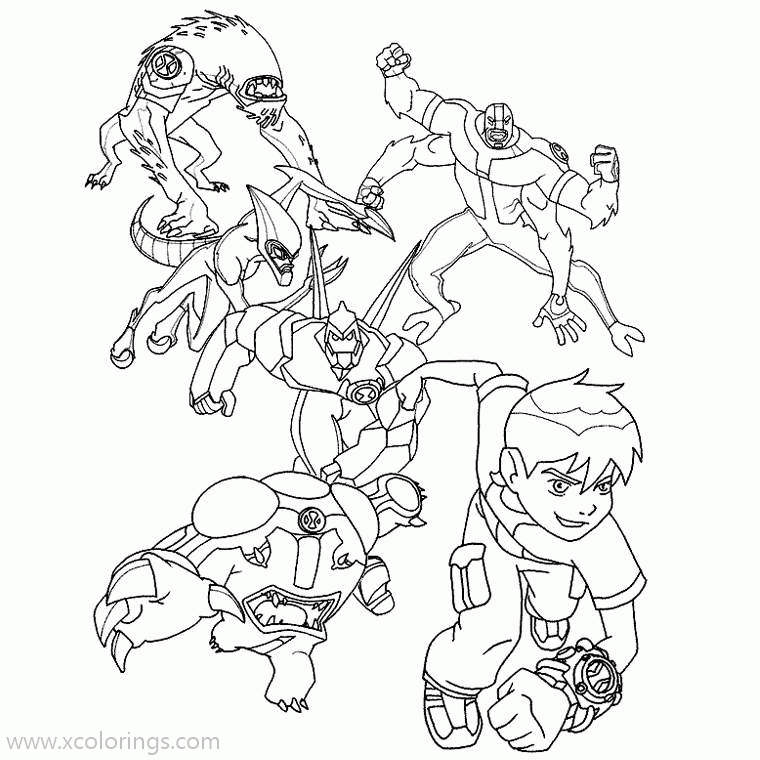Free Ben 10 Alien Forces Coloring Pages printable