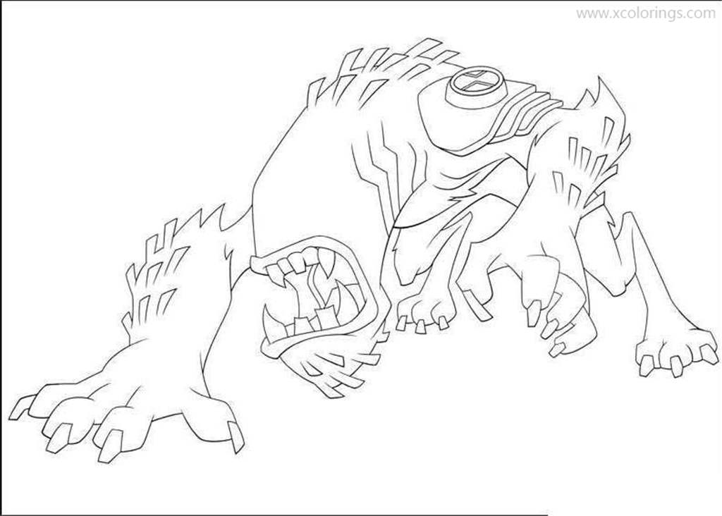 Free Ben 10 Alien Ultimate Wildmutt Coloring Pages printable