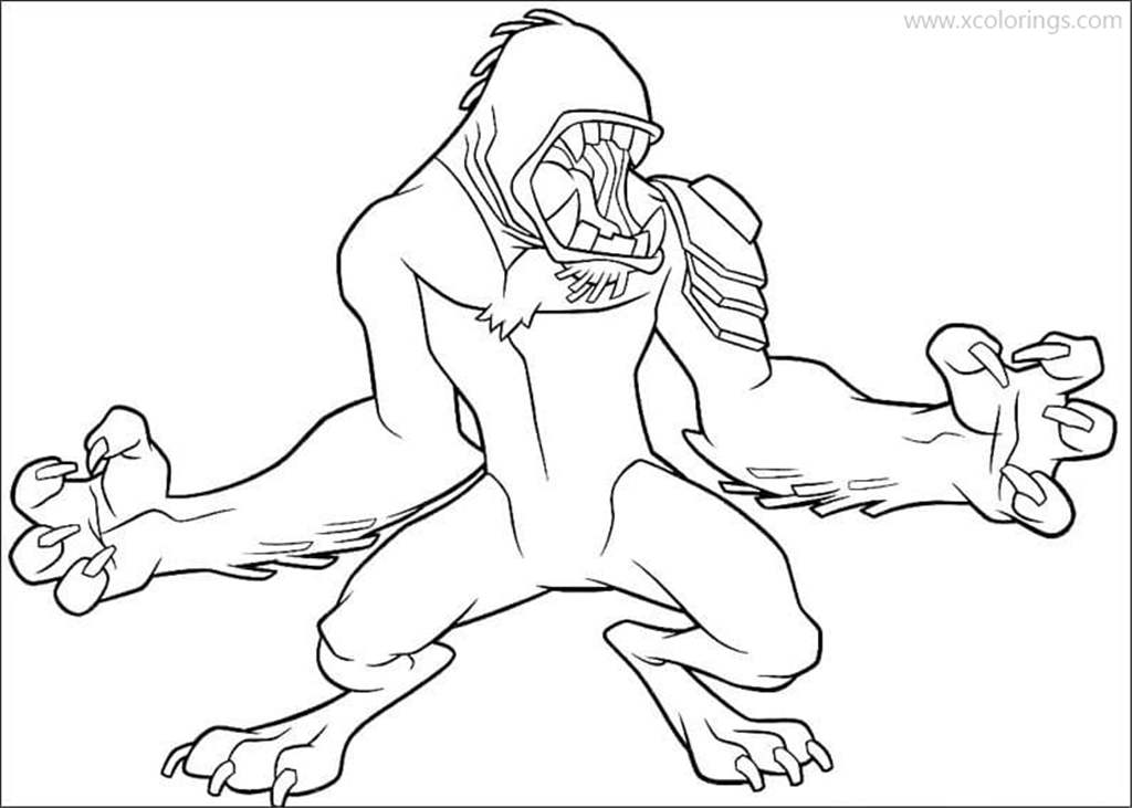 Free Ben 10 Coloring Pages Alien Force Wildmutt printable