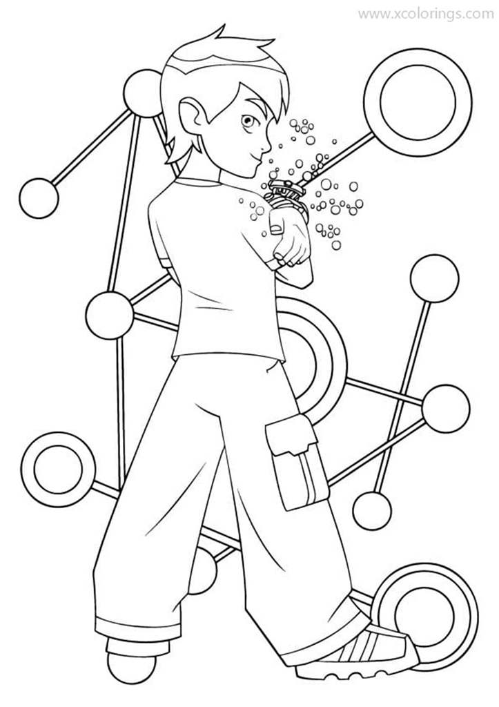 Free Ben 10 Coloring Pages Back of Ben printable