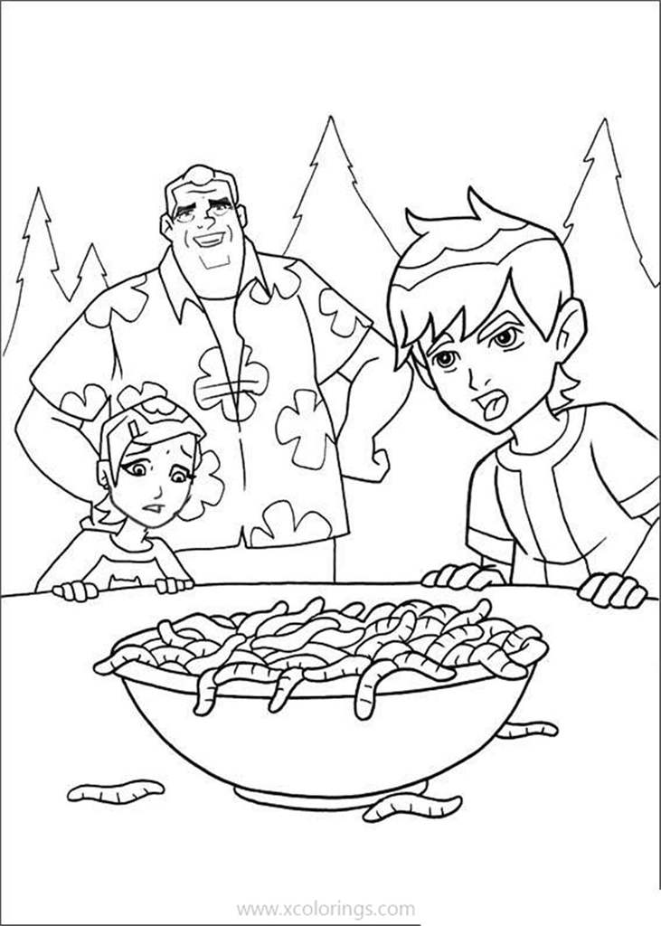 Free Ben 10 Coloring Pages Bowl of Worms printable