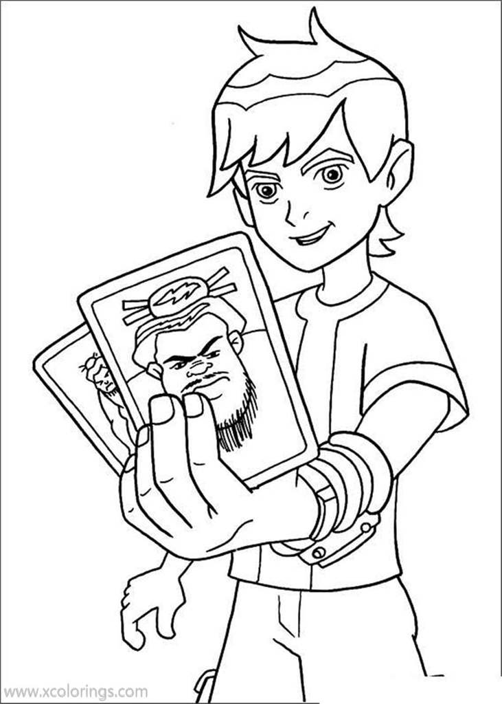 Free Ben 10 Coloring Pages Cards printable